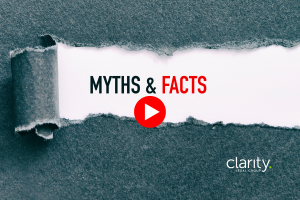 Image of a torn paper revealing the words Myths & Facts to illustrate the video topic of Debunking Estate Planning Myths